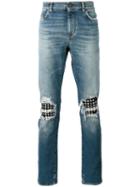 Saint Laurent Stud Detail Jeans, Men's, Size: 31, Blue, Cotton/spandex/elastane/brass/cotton