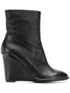 Del Carlo Wedge Ankle Boots - Black
