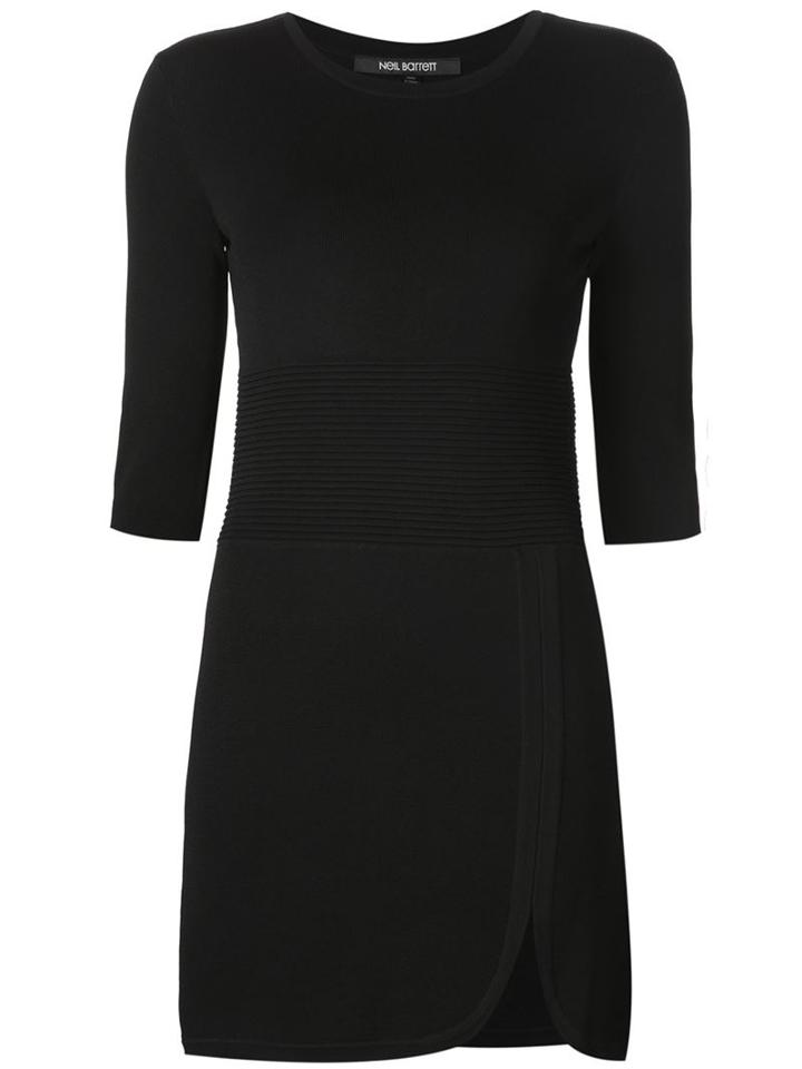 Neil Barrett Ribbed Fitted Sweater Dress, Women's, Size: Medium, Black, Nylon/rayon