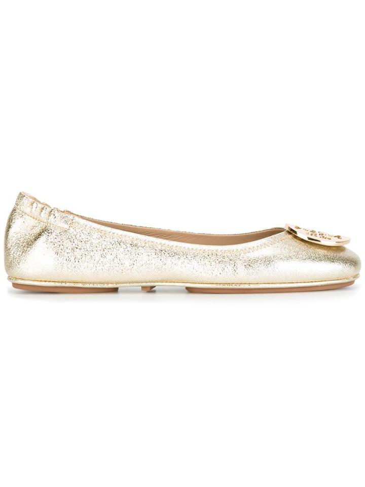 Tory Burch Minnie Travel Ballet Flats - Metallic