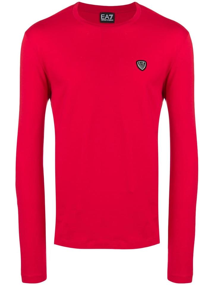 Ea7 Emporio Armani Logo Appliqué Sweatshirt - Red