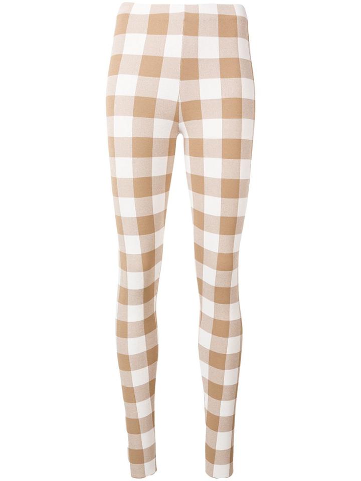 Jil Sander Gingham Check Leggings - Brown