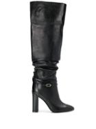 Twin-set Ruched Knee-high Boots - Black