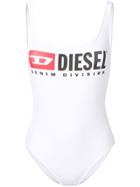 Diesel Logo Print Swimsuit - White