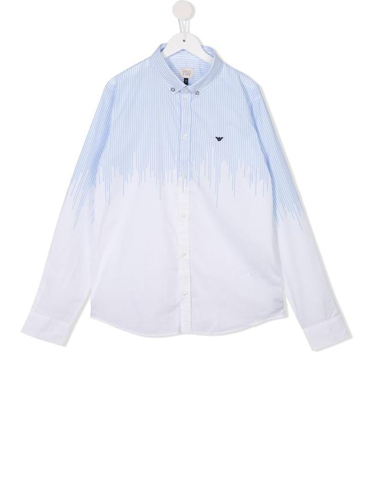 Armani Junior Stripe Detail Shirt, Boy's, Size: 15 Yrs, White