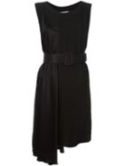Mm6 Maison Margiela Asymmetrical Hem Dress, Women's, Size: 42, Black, Acetate/viscose
