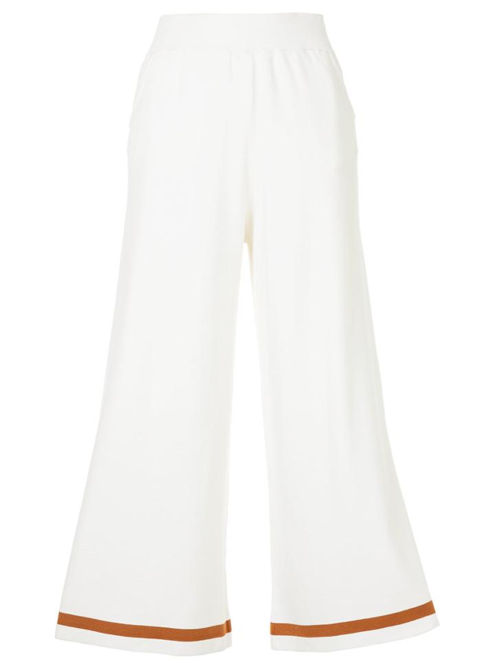 Loveless Cropped Wide Leg Trousers - White