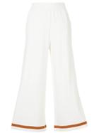 Loveless Cropped Wide Leg Trousers - White