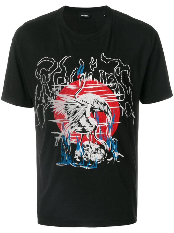 Diesel Embroidered Patch T-shirt - Black