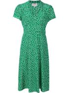Harley Viera Newton Floral Print V-neck Dress, Women's, Size: 8, Green, Silk
