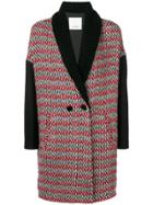 Pinko Knitted Double Breasted Coat - Red