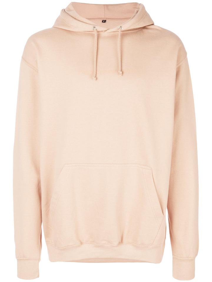 F.a.m.t. - Quote Print Hoodie - Unisex - Cotton/polyester - S, Nude/neutrals, Cotton/polyester