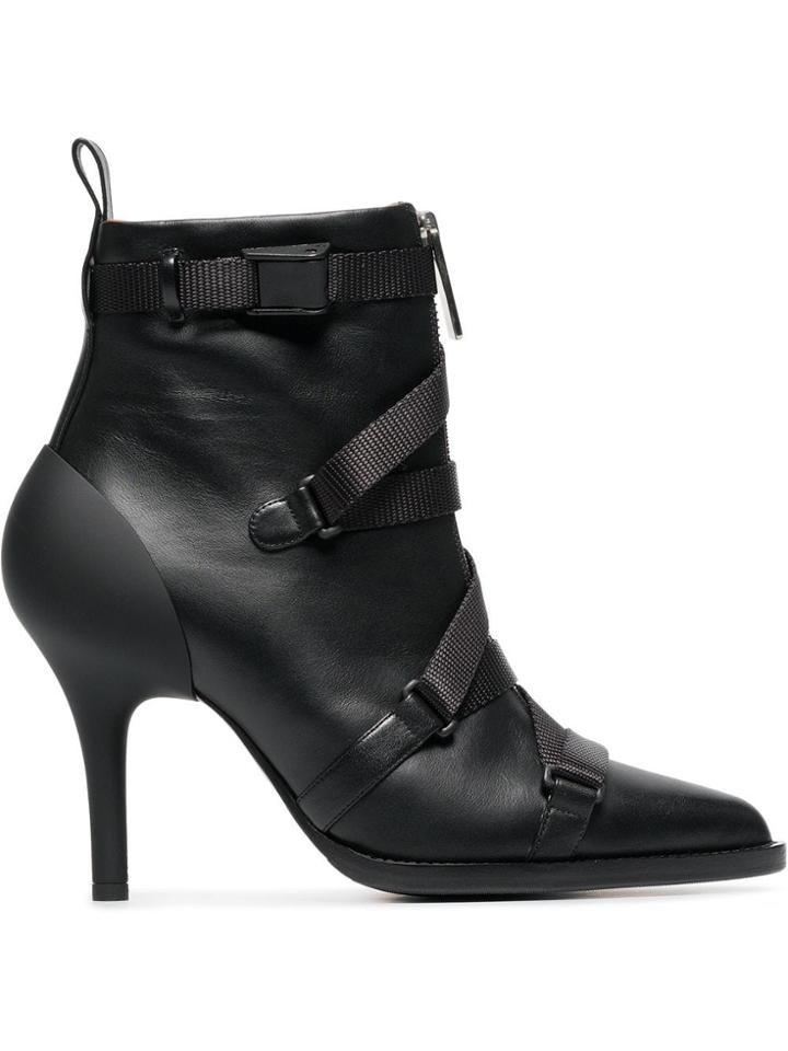 Chloé 90 Strappy Leather Ankle Boots - Black