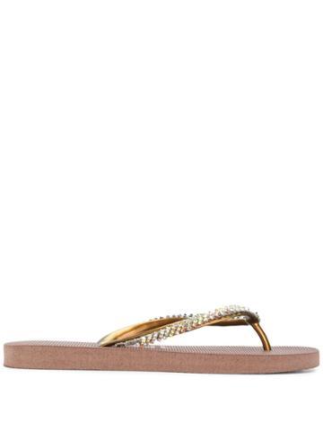 Uzurii Colourful Classic Flip Flops - Brown