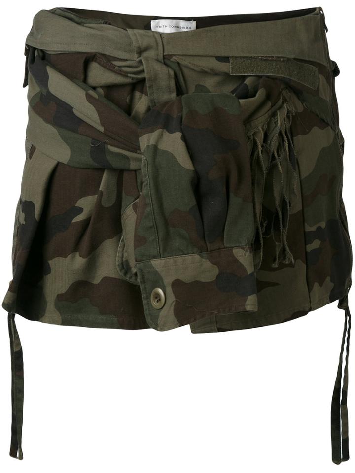 Camouflage Print Skirt - Women - Cotton - S, Green, Cotton, Faith Connexion