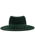 Maison Michel Grosgrain Band Trilby, Women's, Size: Xl, Green, Rabbit Fur Felt