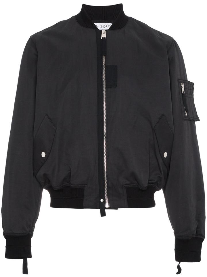Jw Anderson Baseball Card Bomber Jacket - Black