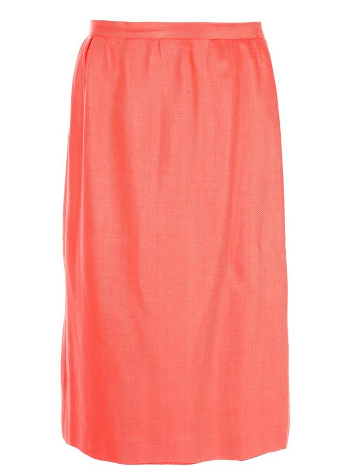 Céline Vintage Herringbone Pencil Skirt - Yellow & Orange