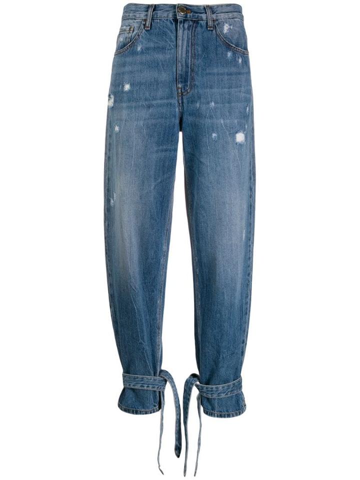 Pinko Distressed Ankle Strap Jeans - Blue
