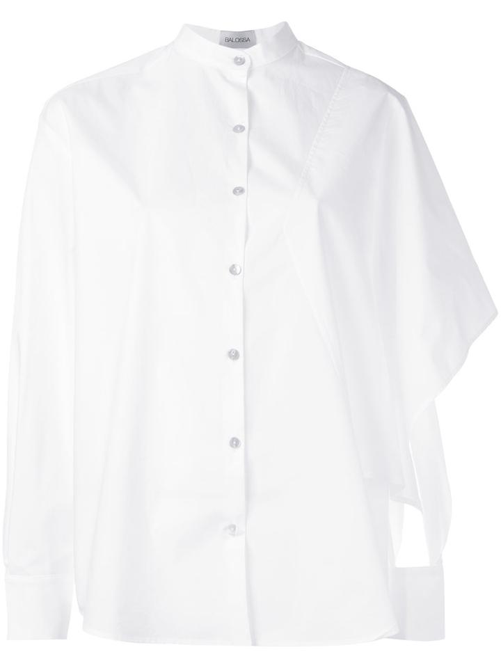 Balossa White Shirt - Cutout Sleeve Shirt - Women - Cotton - 38, Cotton