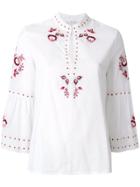 Vilshenko Embroidered Floral Blouse - Nude & Neutrals