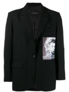 Yuiki Shimoji Graphic Print Oversize Blazer - Black