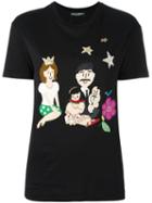 Dolce & Gabbana Family Patch T-shirt, Women's, Size: 36, Black, Cotton/silk