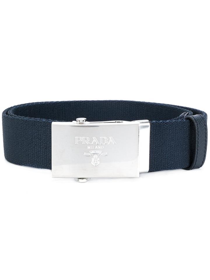 Prada Engraved Logo Belt - Blue