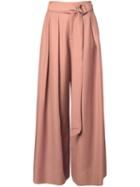 Irene Pleated Palazzo Trousers, Women's, Size: 36, Pink/purple, Mohair/wool