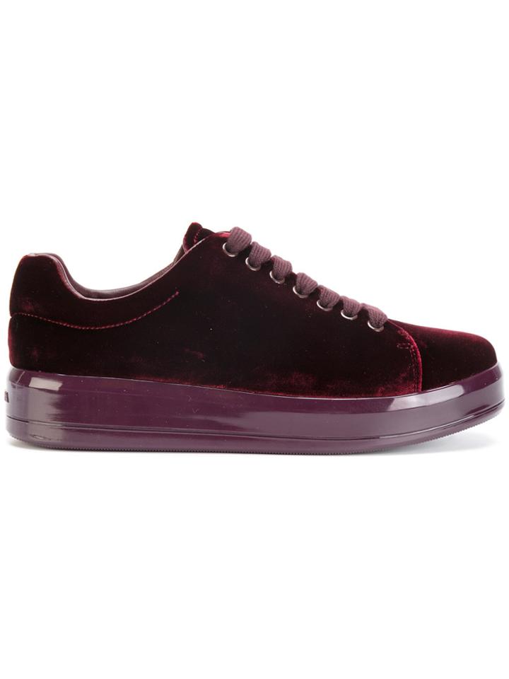 Prada Velvet Sneakers - Red