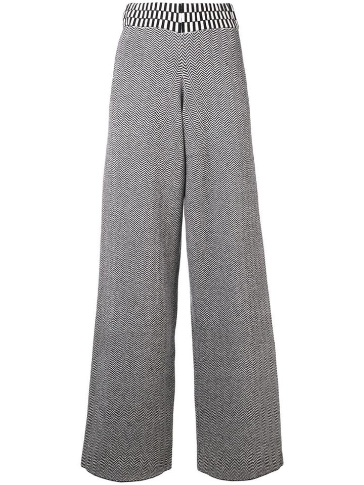 Cecilie Copenhagen Geometric Flared Trousers - Black