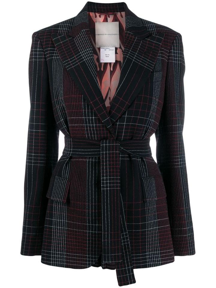 Marco De Vincenzo Belted Checked Blazer - Black