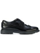 Hogan Punch Hole Detailed Derby Shoes - Black
