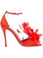 Tabitha Simmons Feather Embellished Pumps - Red