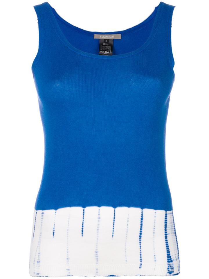 Suzusan Printed Hem Tank Top - Blue