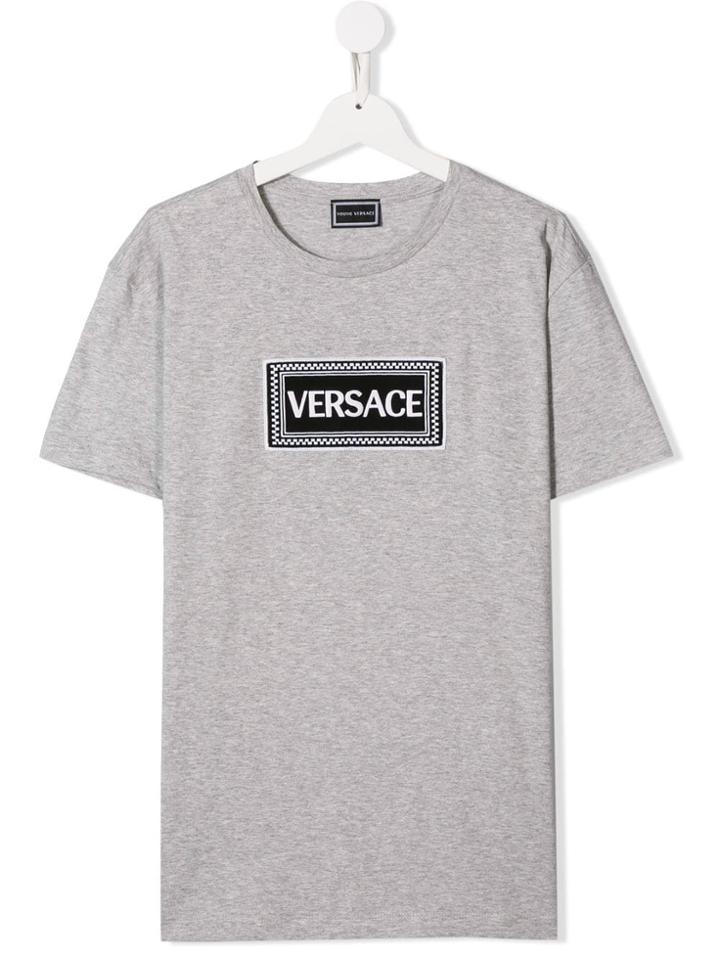 Young Versace Teen Logo Patch T-shirt - Grey