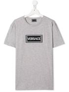Young Versace Teen Logo Patch T-shirt - Grey