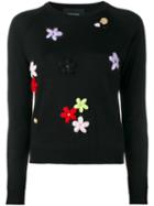 Simone Rocha Embroidered Sweater, Women's, Size: Xs, Black, Silk/cashmere/merino