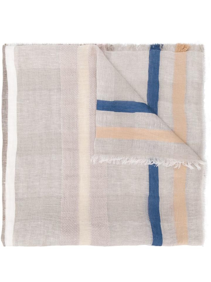Lorena Antoniazzi Stripe Detail Scarf - Neutrals