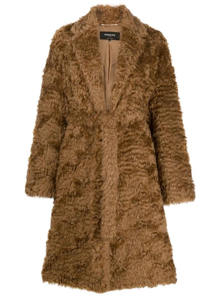 Rochas Shaggy Robe Coat - Neutrals