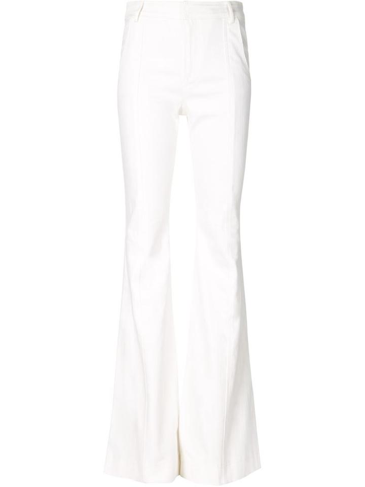 Derek Lam 10 Crosby Flared Trousers, Women's, Size: 4, White, Cotton/spandex/elastane