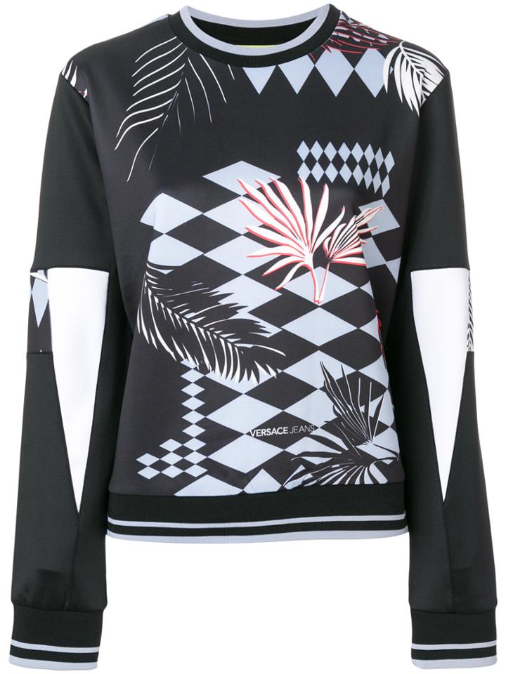 Versace Jeans Palm Tree Print Sweatshirt - Black