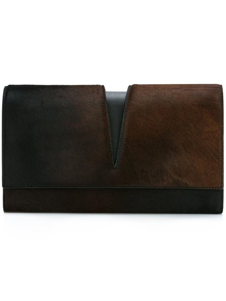 Jil Sander Fold Over Clutch Bag, Women's, Brown