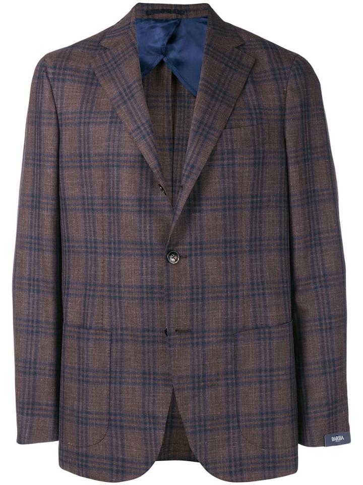 Barba Jimmy Check Blazer - Brown