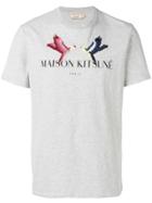 Maison Kitsuné Eagle Logo Embroidered T-shirt - Grey
