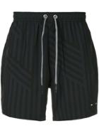 The Upside Loose Striped Running Shorts - Black