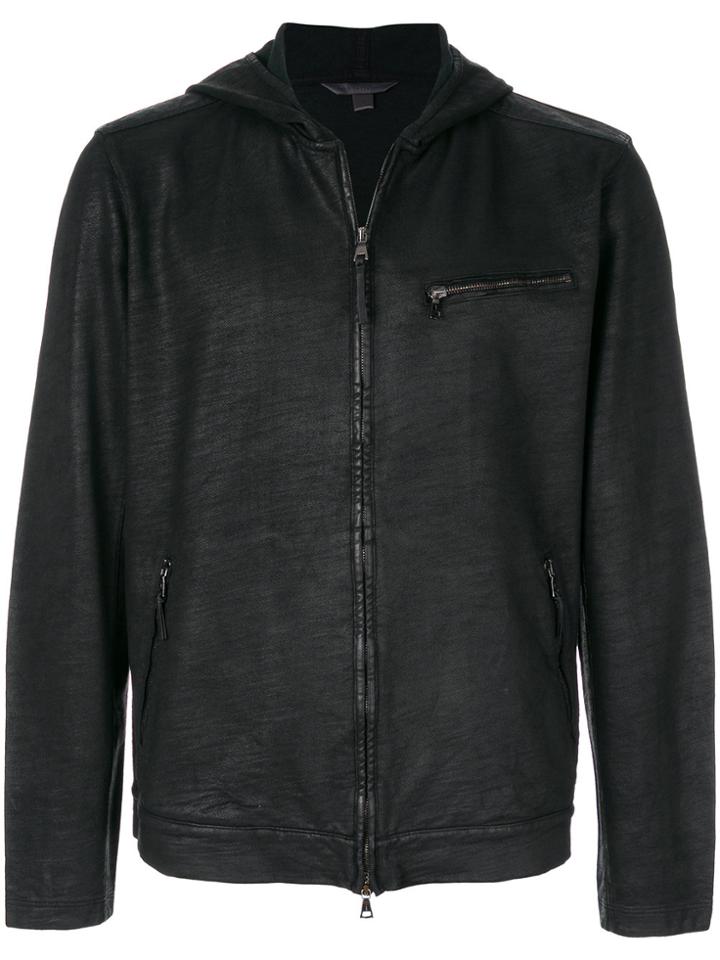 John Varvatos Hooded Zipped Jacket - Black
