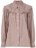 Alexa Chung Striped Button Shirt - Pink