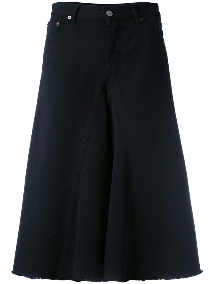 Mm6 Maison Margiela - A-line Denim Skirt - Women - Cotton - 40, Women's, Black, Cotton