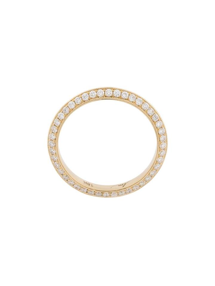Lizzie Mandler Fine Jewelry 18k Gold And Diamond 'one-sided Knife Edge' Ring, Women's, Size: 7, Metallic